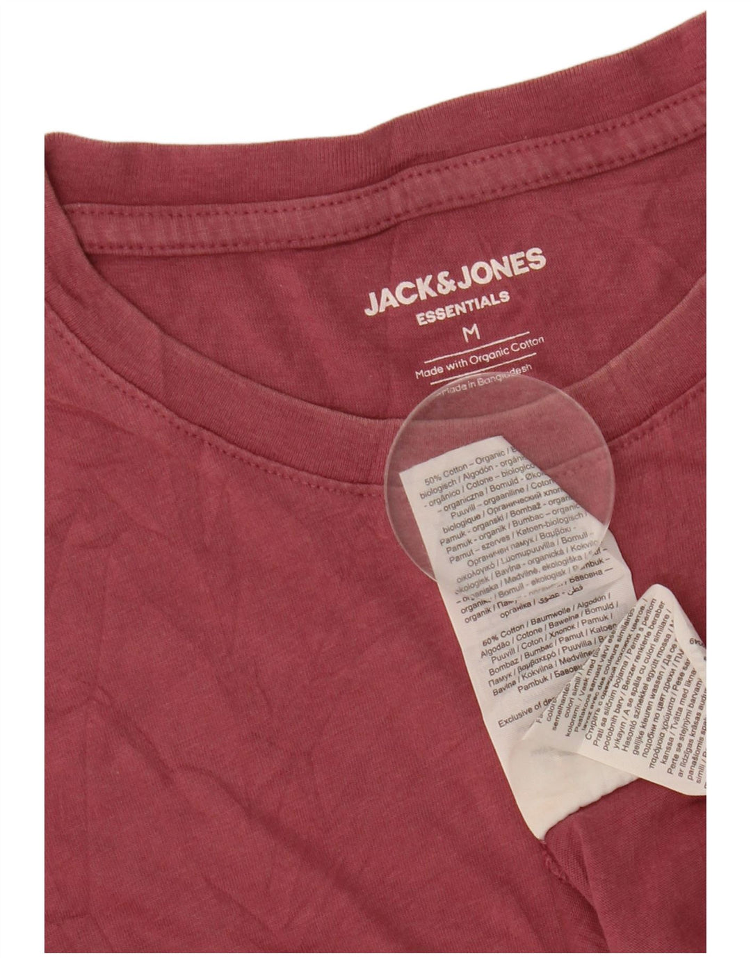 Tricou Jack & Jones pentru bărbați Top din bumbac roz mediu