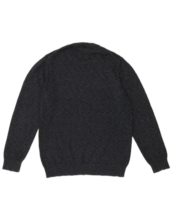 Pulover Lyle & Scott pentru bărbați, cu gât roșu, din bumbac cu pete, albastru bleumarin