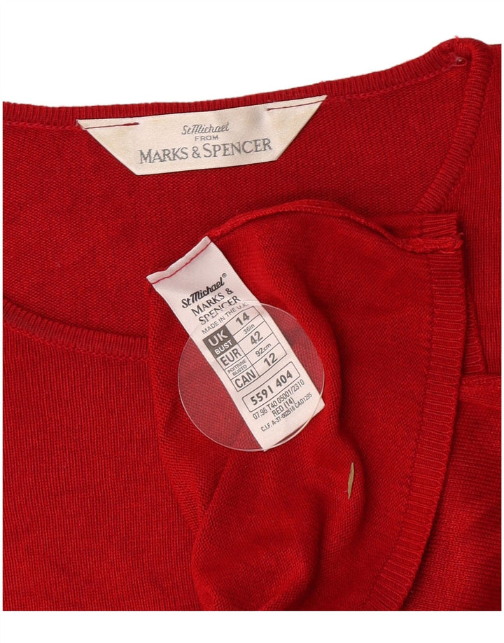 Tricou pentru femei Marks & Spencer Top UK 14 Large Red Viscose