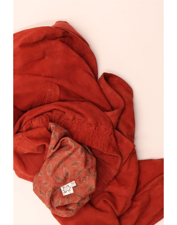 Jachetă Bomber din piele intoarsa pentru barbati VINTAGE IT 54 2XL din piele portocalie