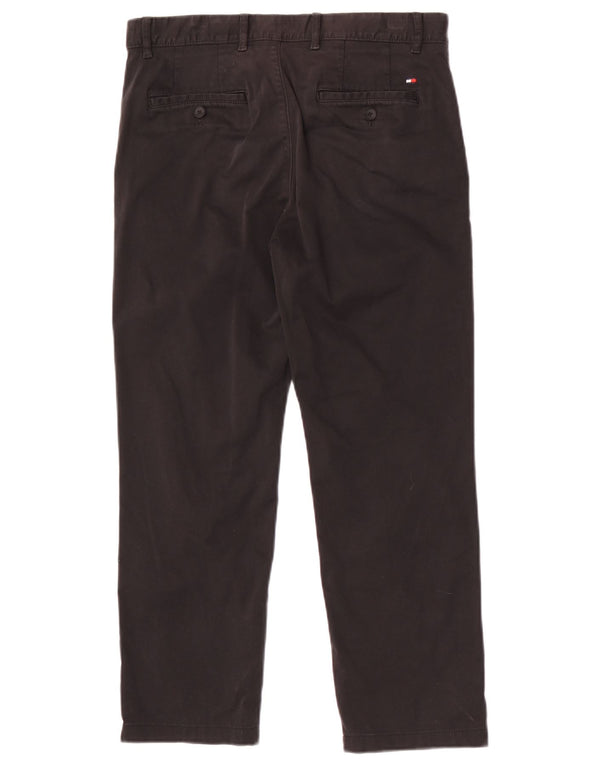 Tommy Hilfiger Mens Straight Chino Trousers W30 L26 Black Cotton