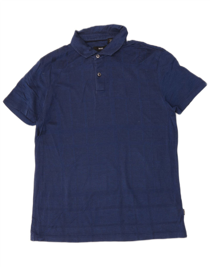 Cămașă polo Hugo Boss pentru bărbați, cu formă normală, din bumbac bleumarin mediu