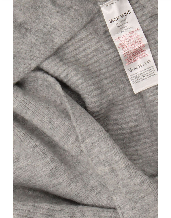 Pulover cardigan cu paragate supradimensionat Jack Wills pentru femei UK 12, gri mediu