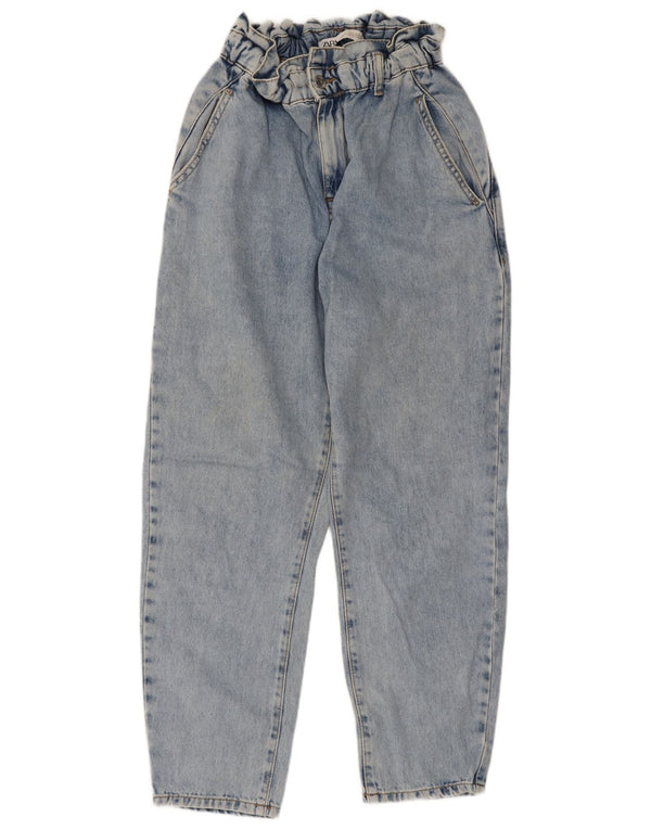 Blugi conici pentru femei cu talie înaltă Zara EU 34 2XS L24 L25 Bumbac albastru