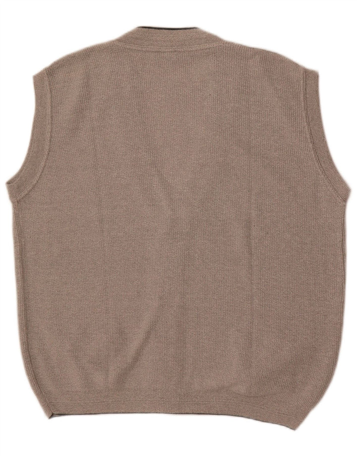 Pulover cardigan fără mâneci pentru bărbați Conte Massimo, bumbac gri mediu