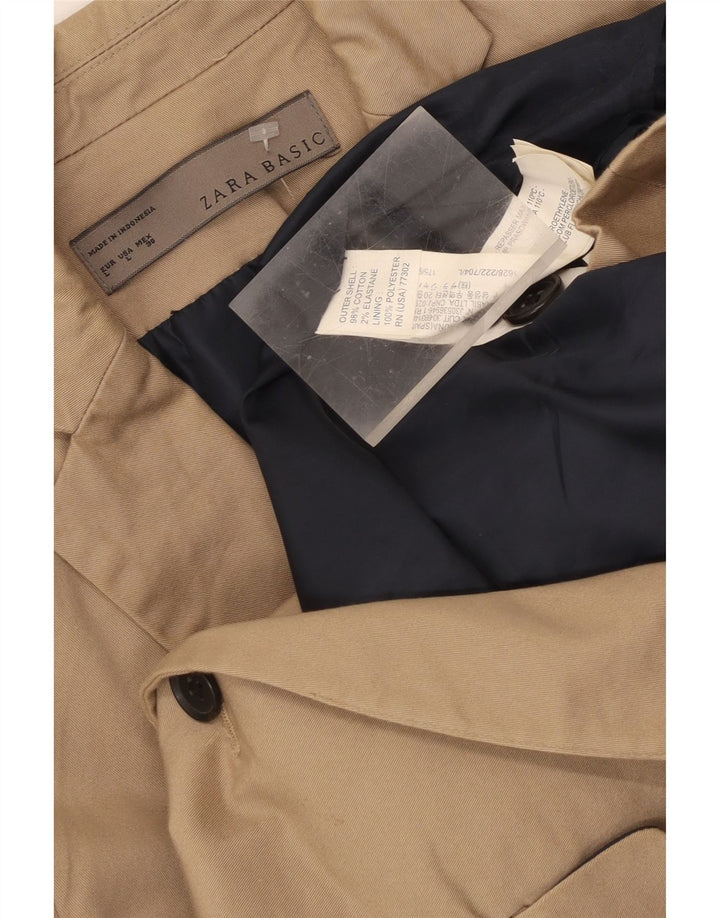 Blazer pentru femei Zara cu 1 nasture UK 14 mare, bej, bumbac