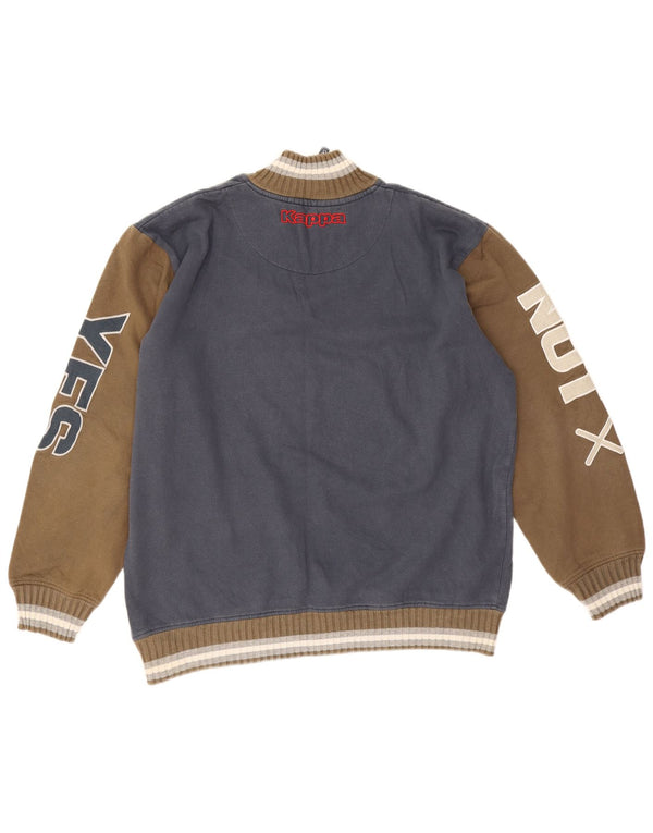 Pulover pentru bărbați Kappa, cu grafic, cu fermoar, cu decolteu, 2XL, albastru bleumarin