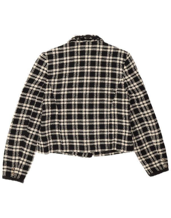 Yessica Womens Double Breasted Blazer Jacket EU 40 Medium Black Check Wool