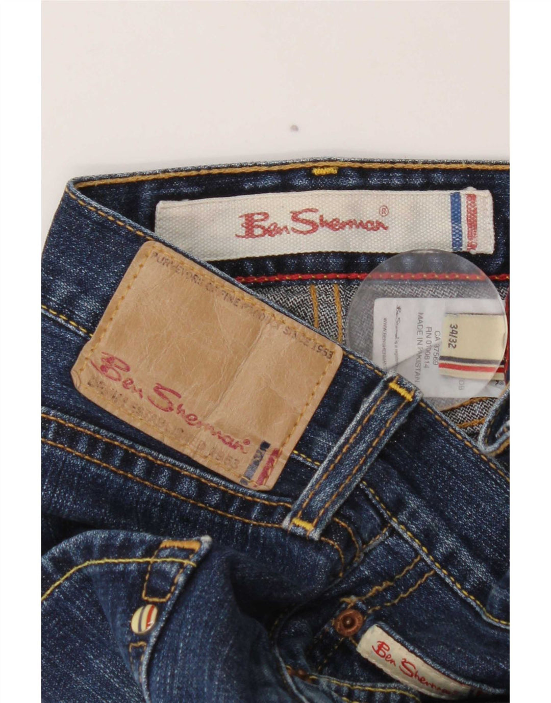 Ben Sherman Blugi drepti pentru bărbați L34 L32 Bumbac albastru