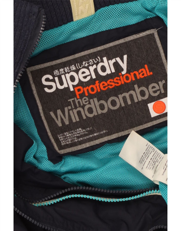 Jachetă de ploaie The Windbomber Graphic pentru femei Superdry UK 10 Small Bleumarin