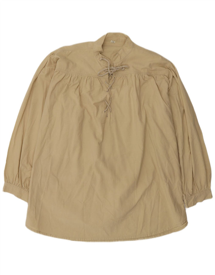 VINTAGE Cămașă Pulover Bărbați XL Verde Bumbac Boem