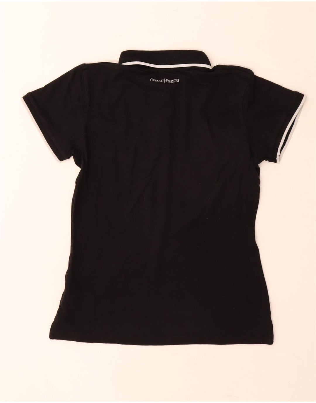 Tricou polo Cesare Paciotti pentru femei UK 12 bumbac mediu negru