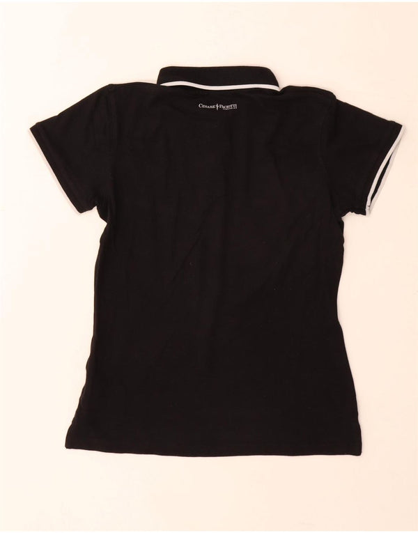 Tricou polo Cesare Paciotti pentru femei UK 12 bumbac mediu negru