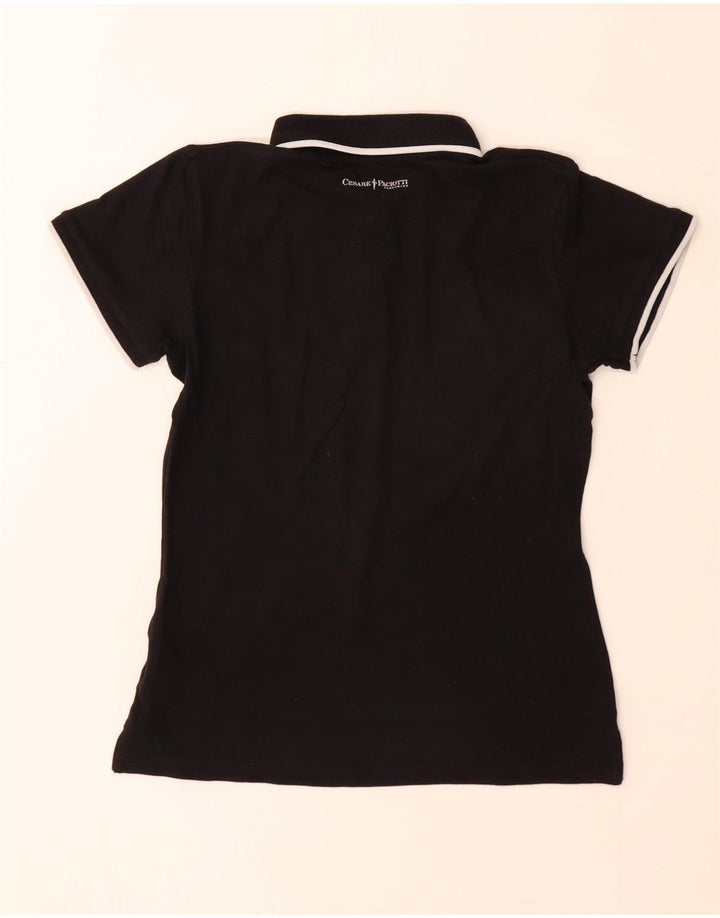 Tricou polo Cesare Paciotti pentru femei UK 12 bumbac mediu negru