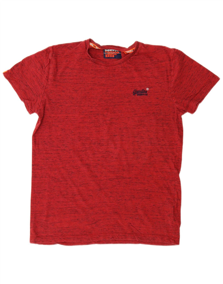 Tricou Superdry pentru bărbați Top, mediu roșu, bumbac cu pete