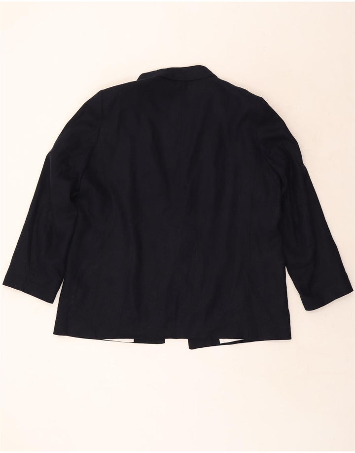 Jachetă Blazer deschisă pentru femei Zara UK 20 2XL in albastru bleumarin
