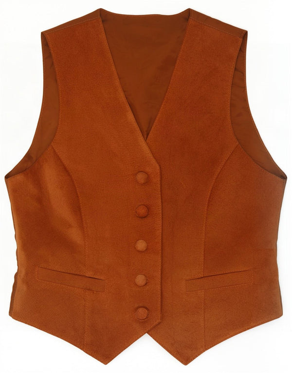 Vestă de damă vintage din piele intoarsa UK 12 Medium Beige Piele