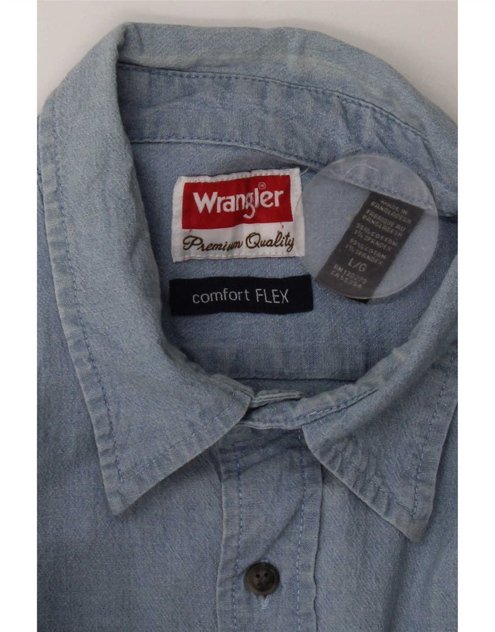 Cămașă din blugi pentru bărbați Wrangler, bumbac albastru mare