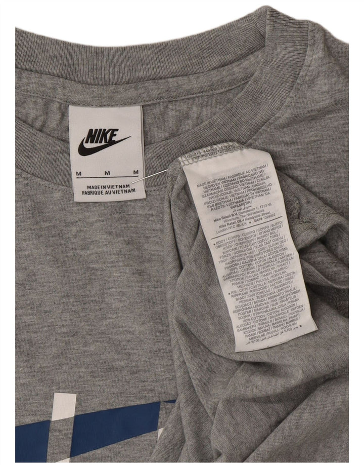 Tricou grafic Nike pentru bărbați Top din bumbac gri mediu
