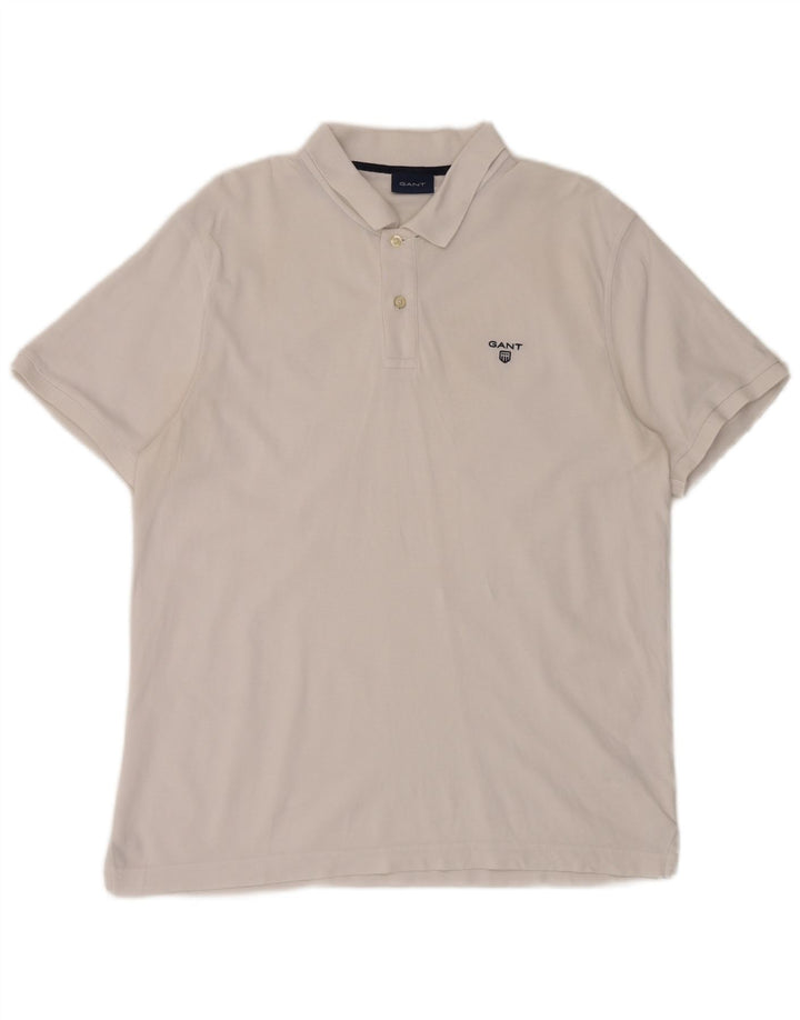 Tricou polo pentru bărbați Gant, mare, alb, din bumbac