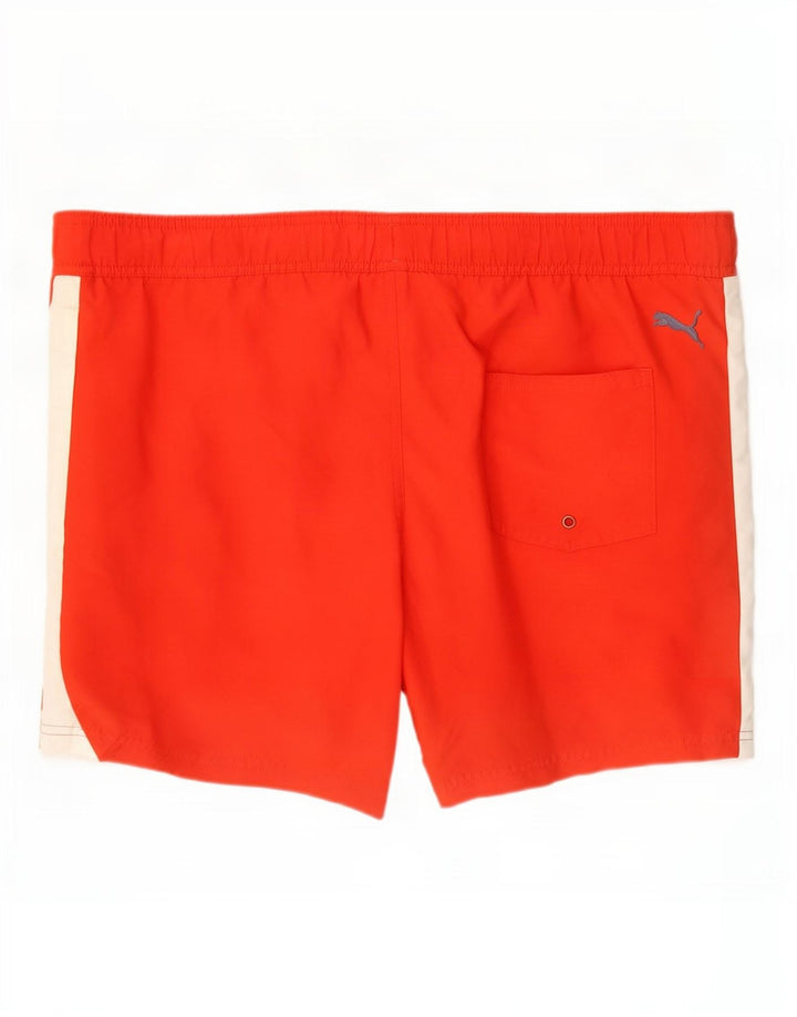 Pantaloni scurți de înot grafic pentru bărbați Puma, mari, portocalii, poliester color bloc