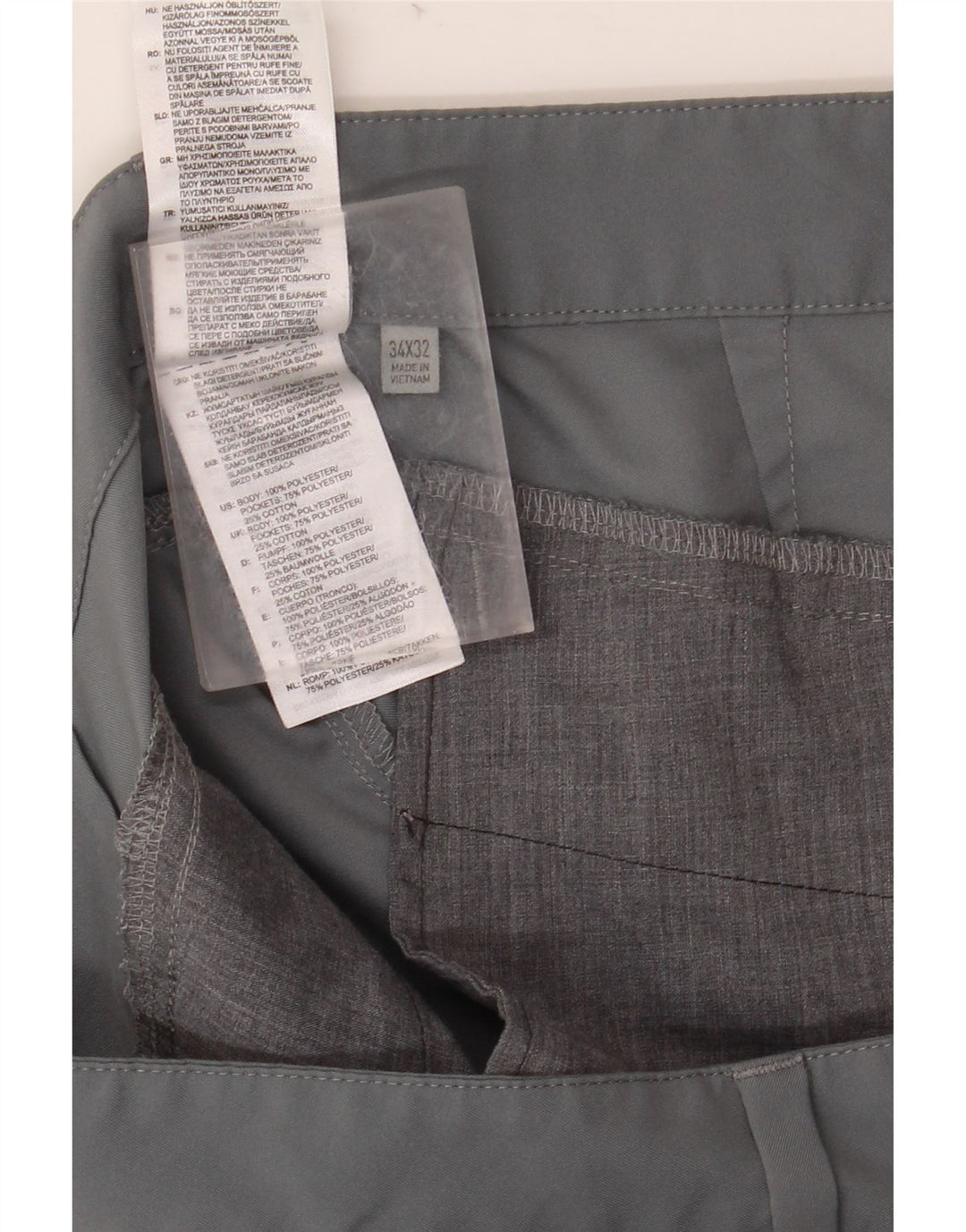 Pantaloni chino slim ADIDAS pentru bărbați W34 L32 poliester gri