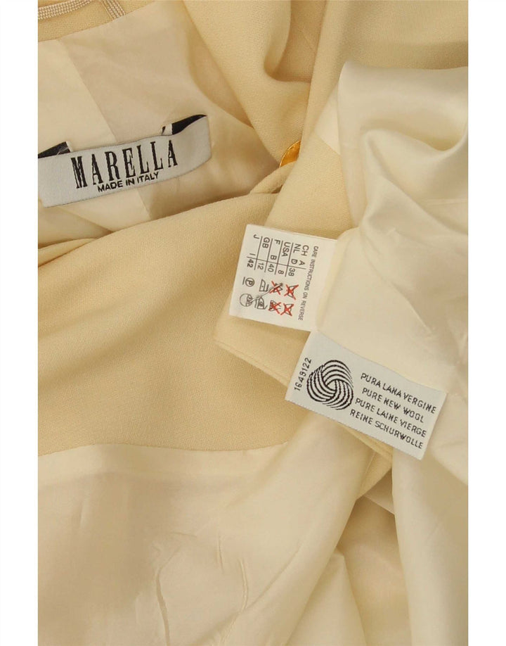 Jachetă Blazer pentru femei Marella cu 1 nasture UK 12 Medium Galben Lână nouă