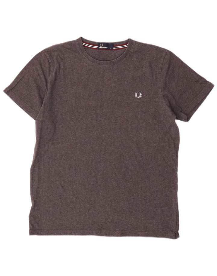 Tricou Fred Perry pentru bărbați Top din bumbac cu pete gri mediu