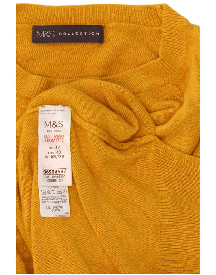 Pulover pentru femei Marks & Spencer cu decolteu triplu UK 12 Galben mediu acrilic