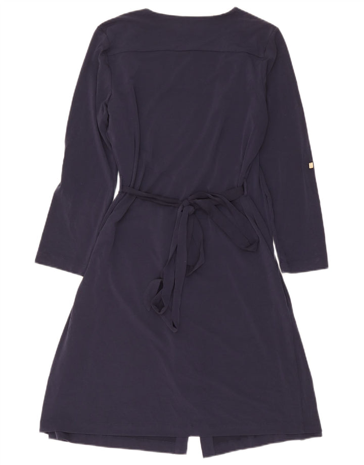Rochie Wrap pentru femei Calvin Klein cu mâneci lungi UK 14 Medium Bleumarin Poliester