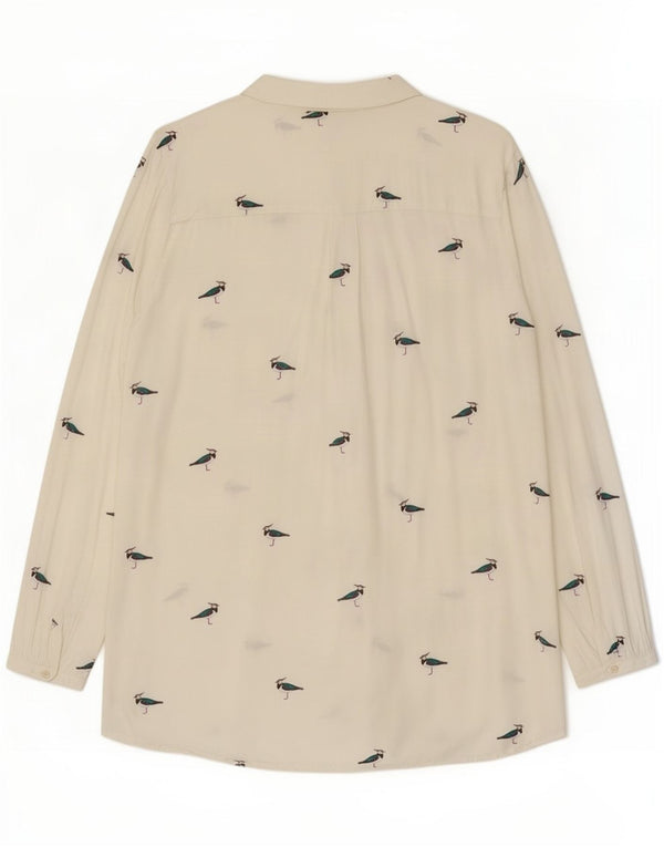 Bluză cămașă supradimensionată pentru femei Joules, cu model abstract, UK 18 XL, albă