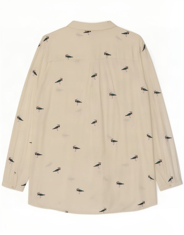 Bluză cămașă supradimensionată pentru femei Joules, cu model abstract, UK 18 XL, albă
