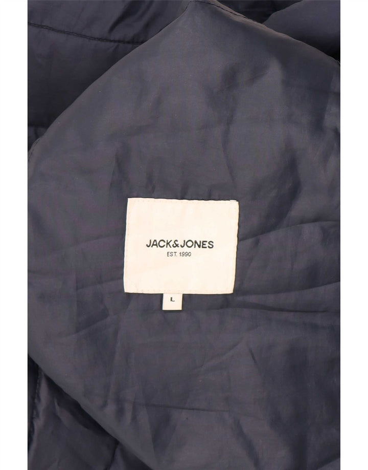 Jachetă căptușită pentru bărbați Jack & Jones UK 40 mare, bleumarin, poliester color bloc