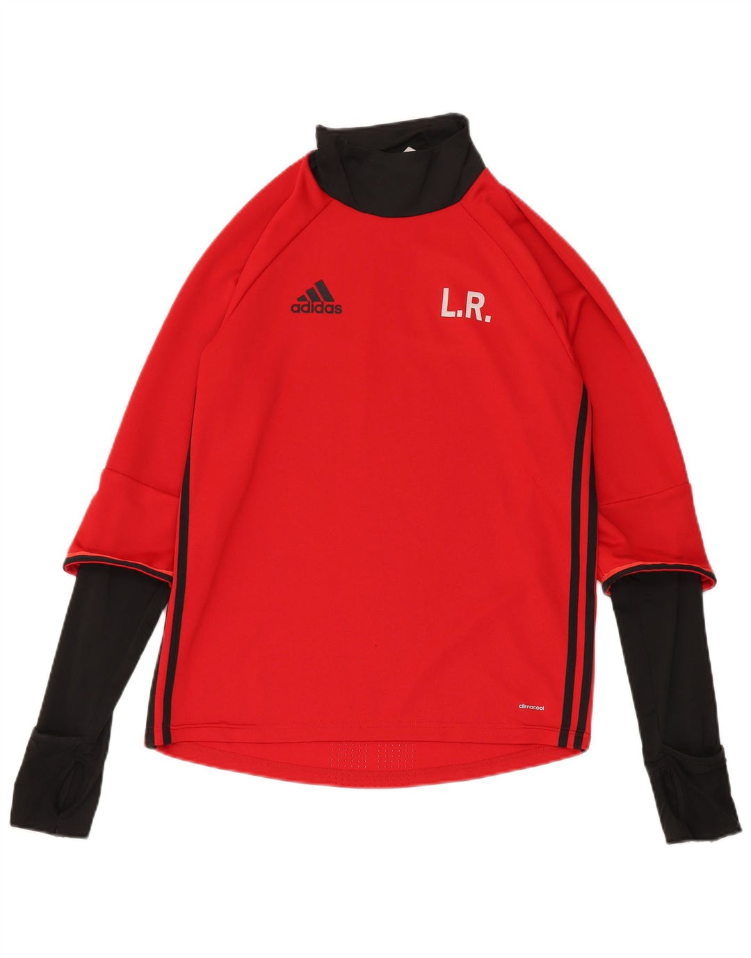Tricou cu mânecă lungă pentru bărbați Adidas, roșu mediu, poliester
