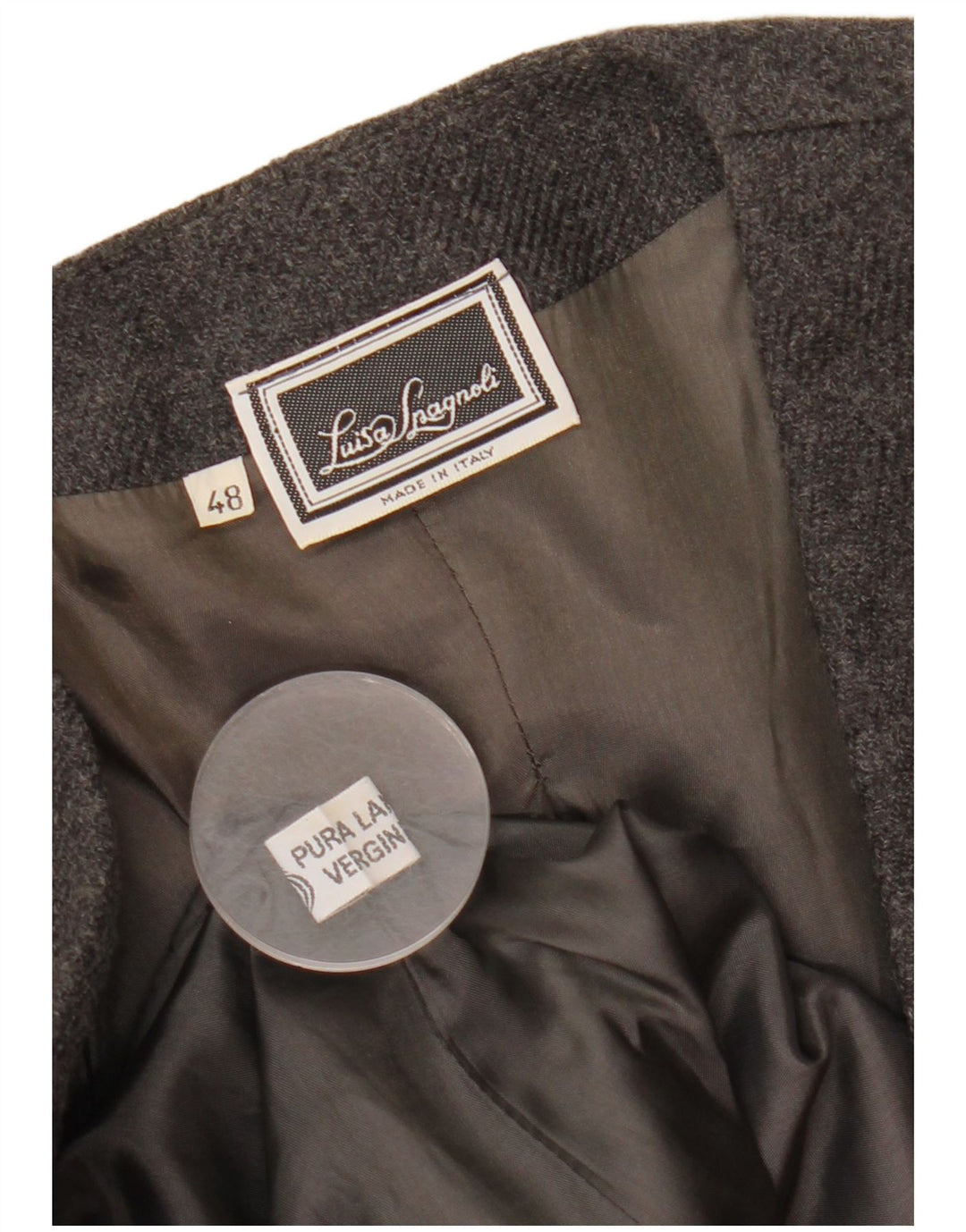 LUISA SPAGNOLI Jachetă pentru damă cu 1 nasture IT 48 XL Lână gri