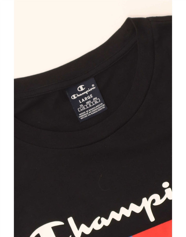 Tricou grafic Champion pentru bărbați Top mare negru