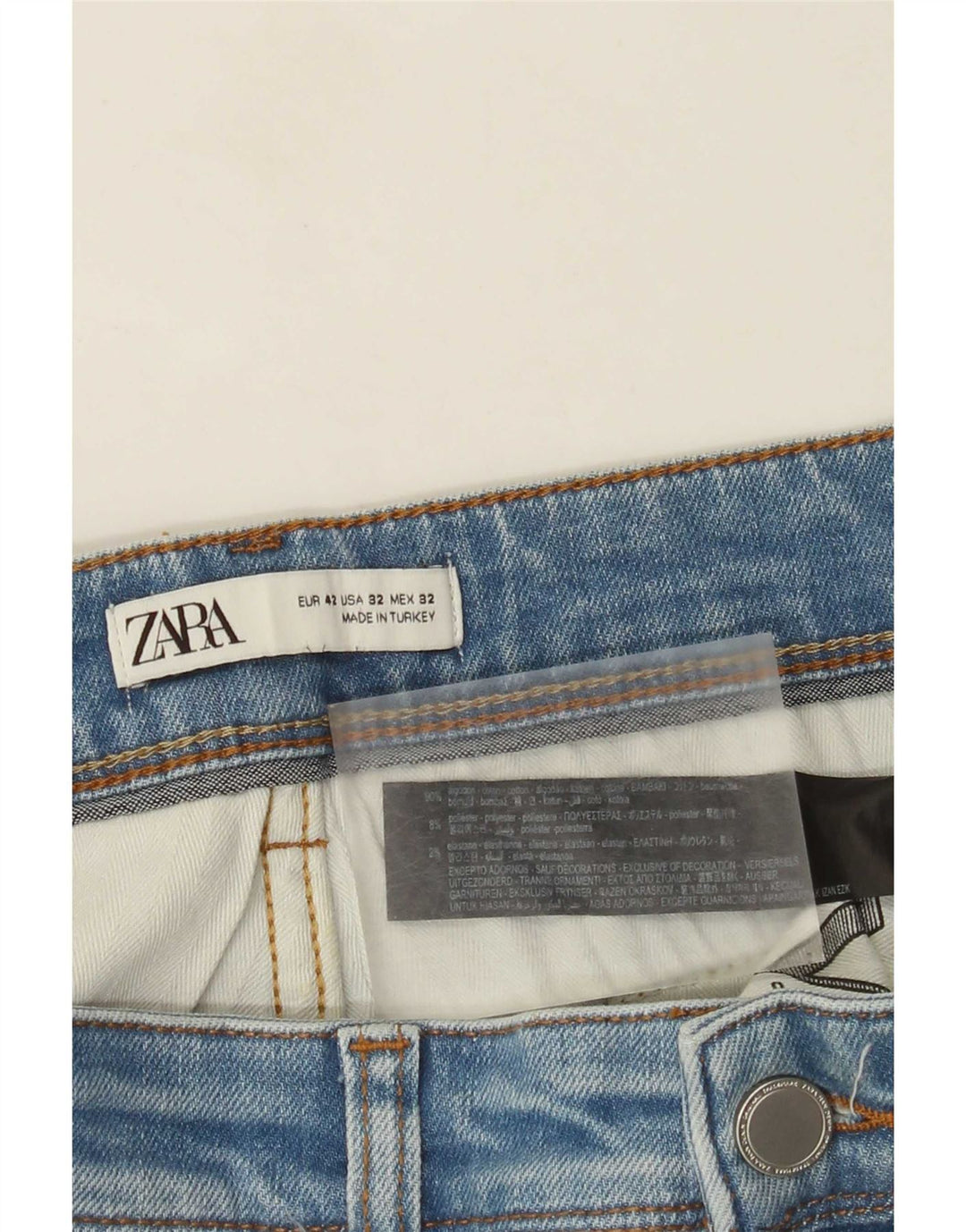 Blugi slim pentru bărbați Zara EU 42 Large W32 L30 Blue Bumbac