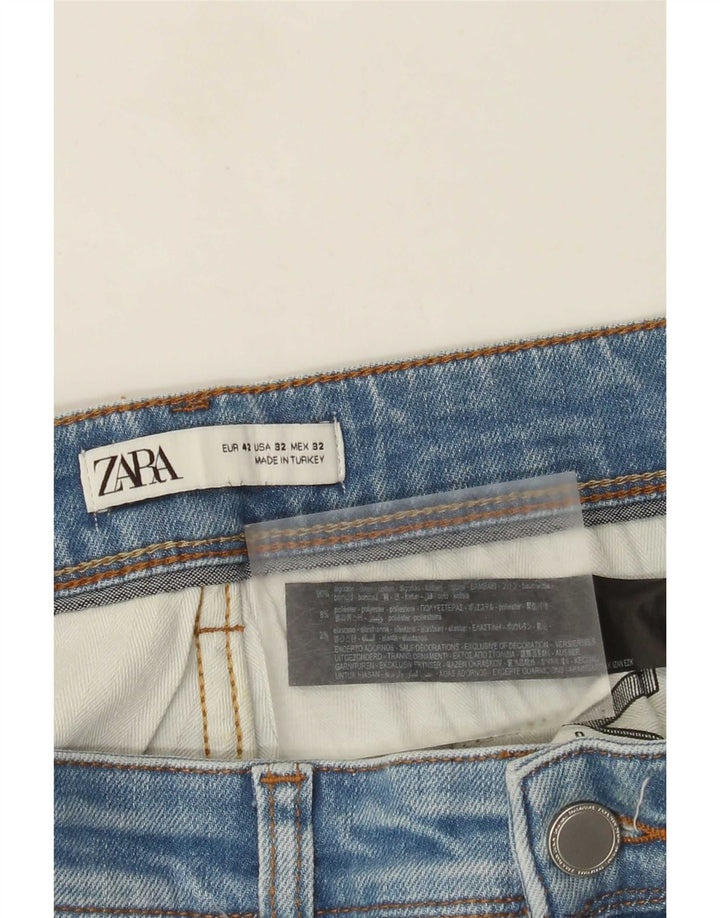Blugi slim pentru bărbați Zara EU 42 Large W32 L30 Blue Bumbac