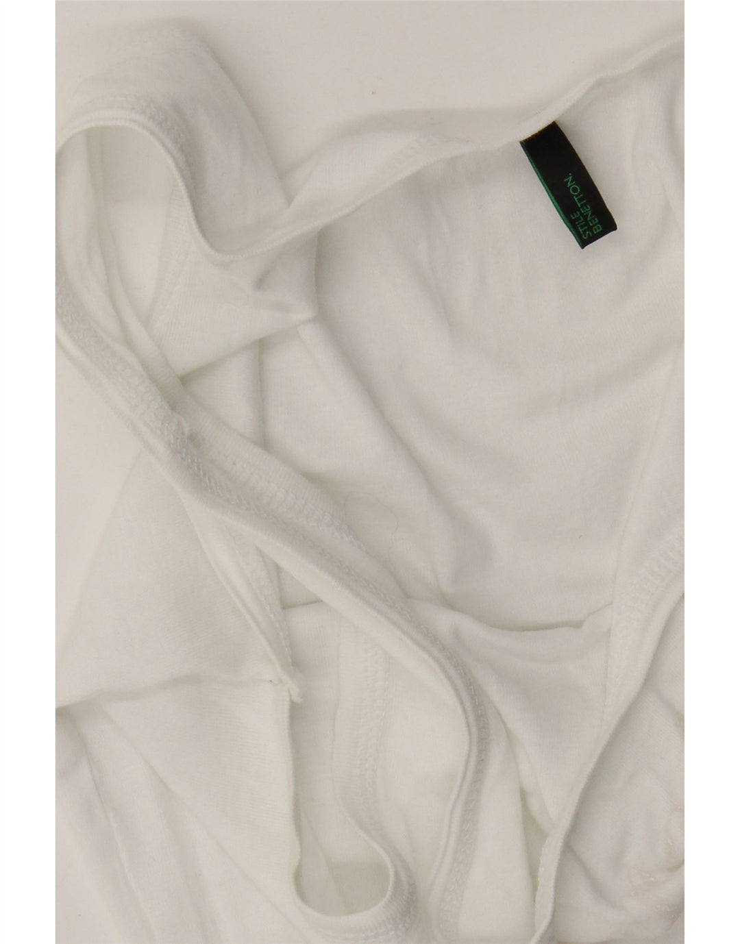 Benetton Femei Graphic Vest Top UK 6 XS Alb
