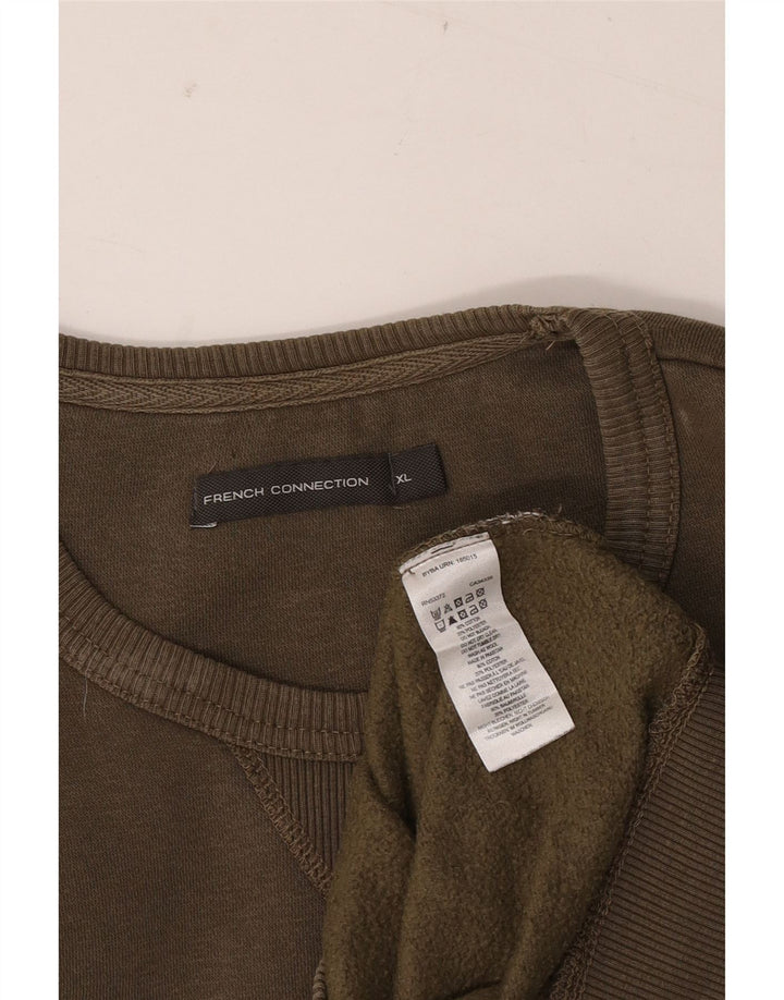 FRENCH CONNECTION Hanorac pentru bărbați Pulover XL Kaki Bumbac