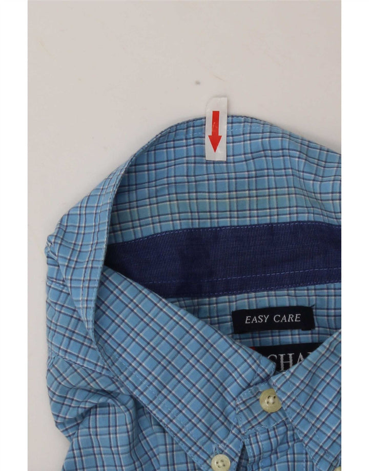 Cămașă cu mânecă scurtă pentru bărbați Chaps XL, bumbac vichy albastru