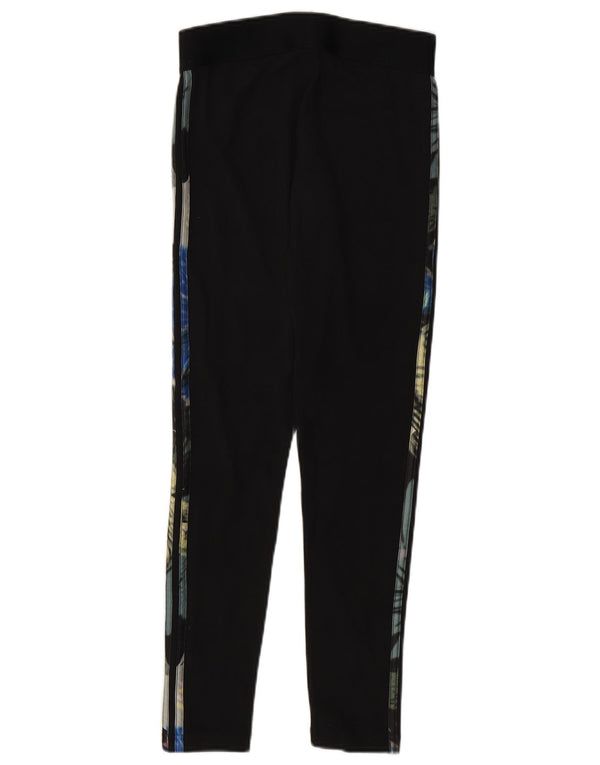 Leggings grafic ADIDAS pentru femei UK 8/10 Small Black Floral