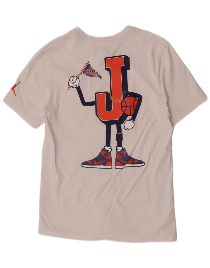Tricou grafic Jordan pentru bărbați, cu croiala standard, top, mediu, alb, bumbac