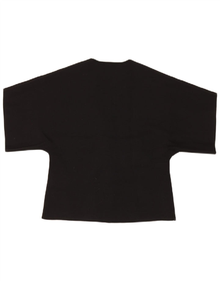 Top cu mânecă scurtă Zara pentru femei UK 12 Poliester mediu negru