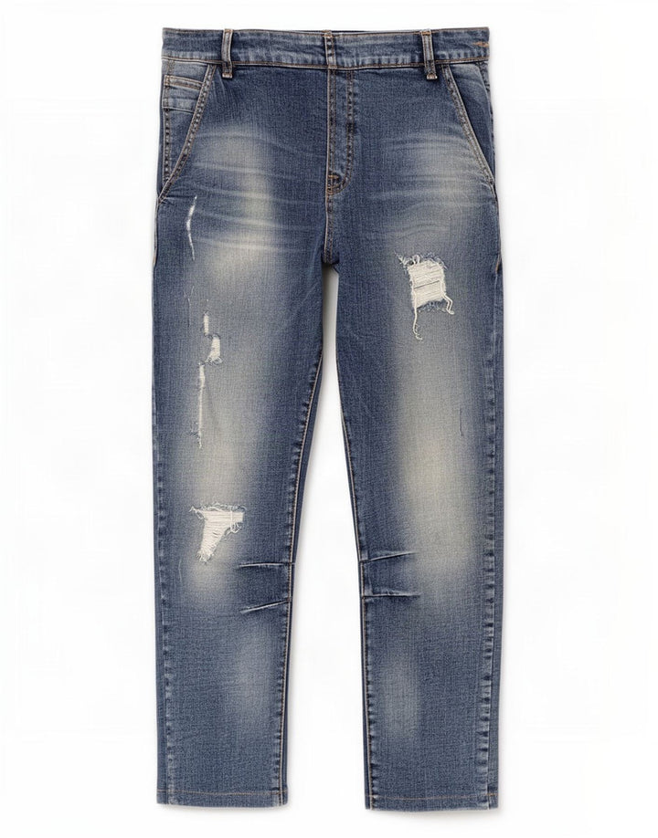 Blugi pentru bărbați, crop, subțiri, Distressed, L32 L24 Albastru