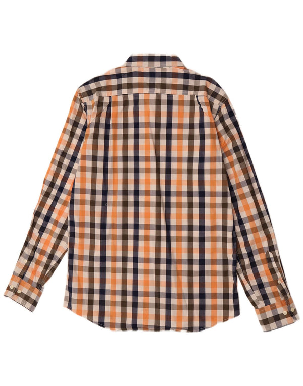 Cămașă Izod Slim Fit pentru bărbați, bumbac vichy portocaliu mediu