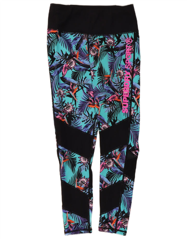 Leggings crop grafic Superdry pentru femei UK 12 Medium Multicolor Floral