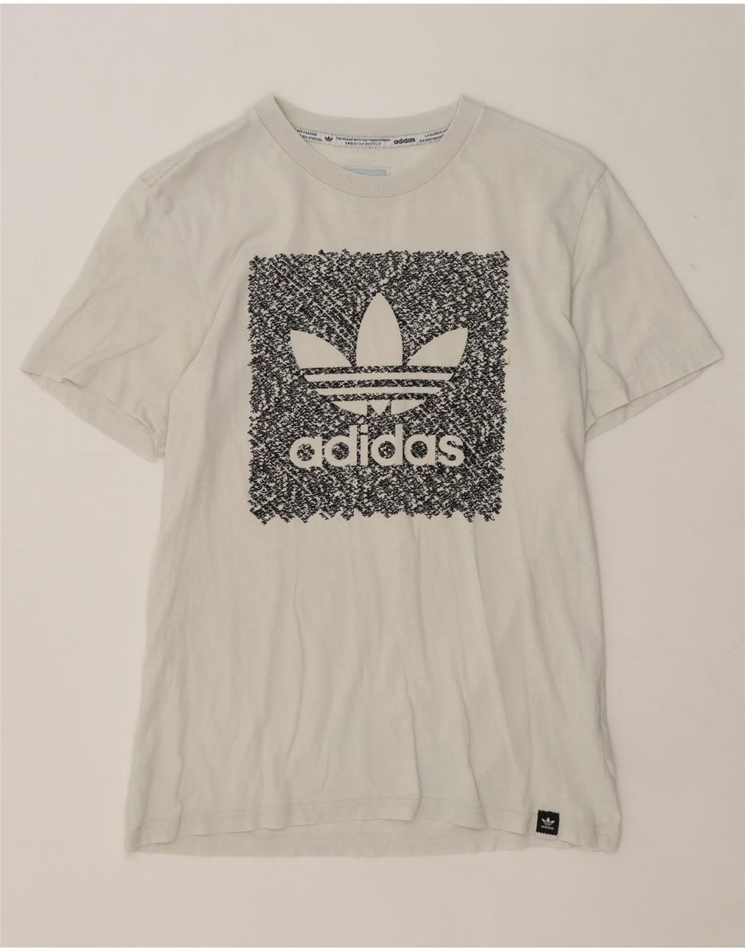 Tricou grafic pentru bărbați Adidas Top mic, alb, bumbac