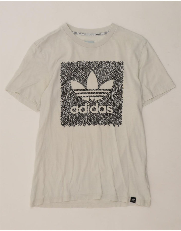 Tricou grafic pentru bărbați Adidas Top mic, alb, bumbac