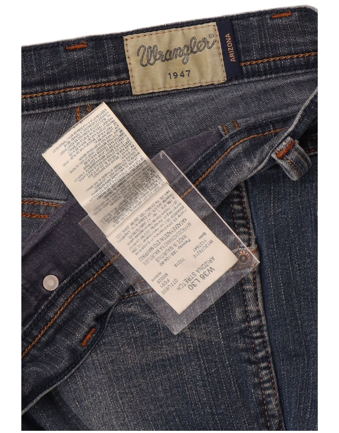 WRANGLER Blugi drepti pentru bărbați Arizona Stretch W36 L30 Bumbac albastru